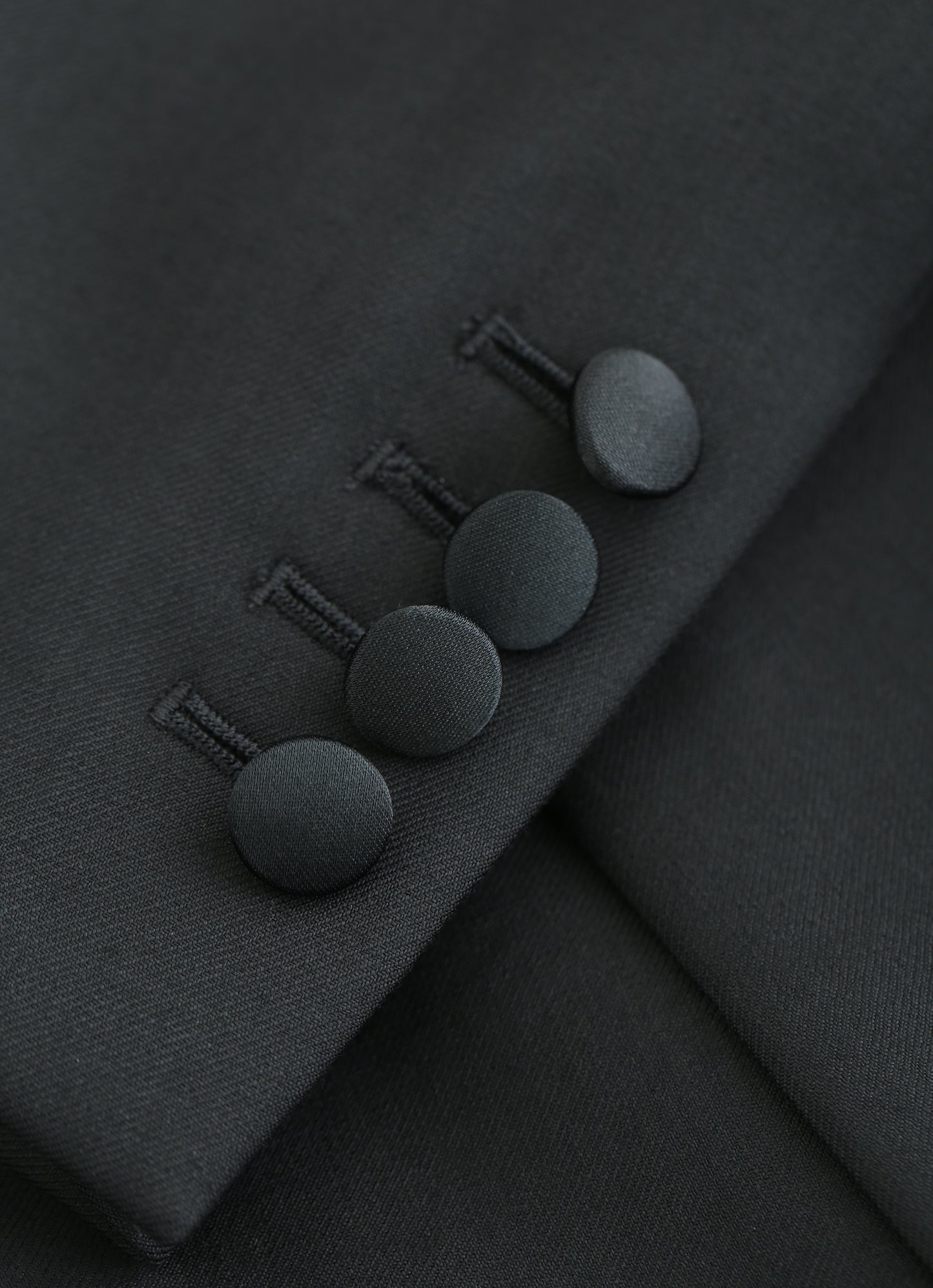 Finitura Felice Peak Lapel Black Dinner Suit %100 Wool