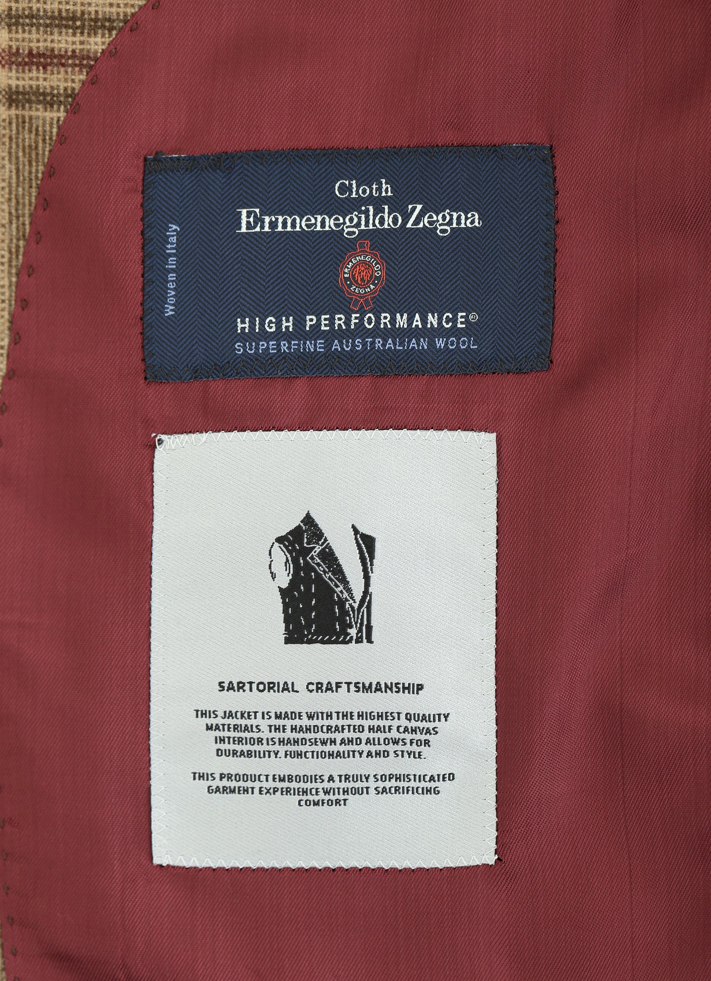 Ermenegildo Zegna Brown Check Cashmere Blazer