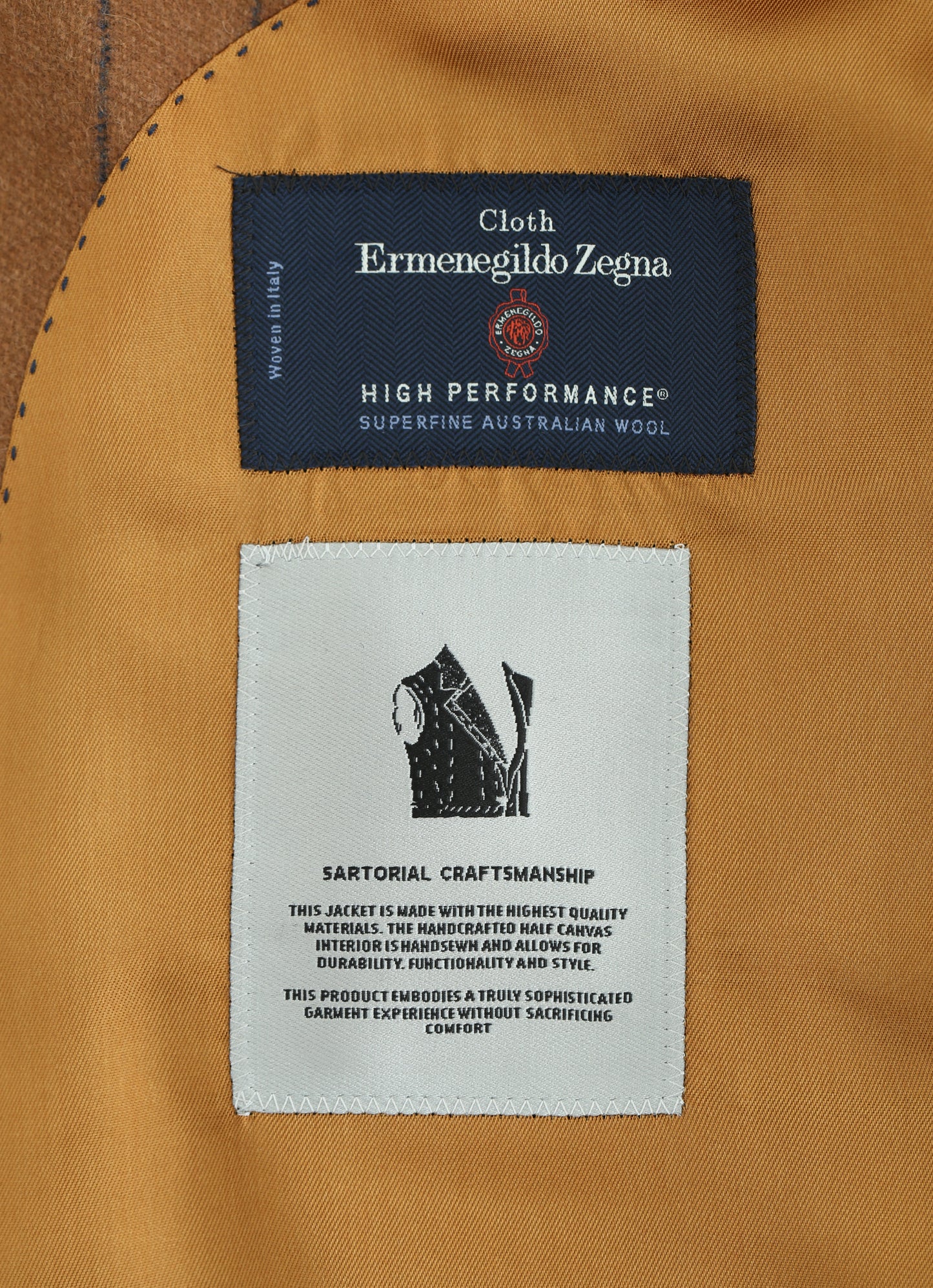 Ermenegildo Zegna DB Brown Striped Cashmere Blazer
