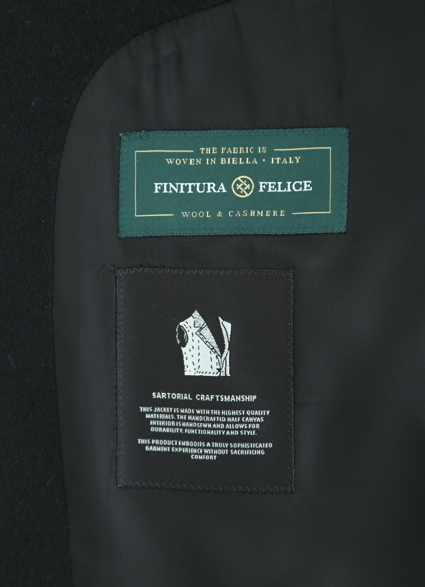 Black Italian Cashmere Overcoat - Italian Tailored Fit