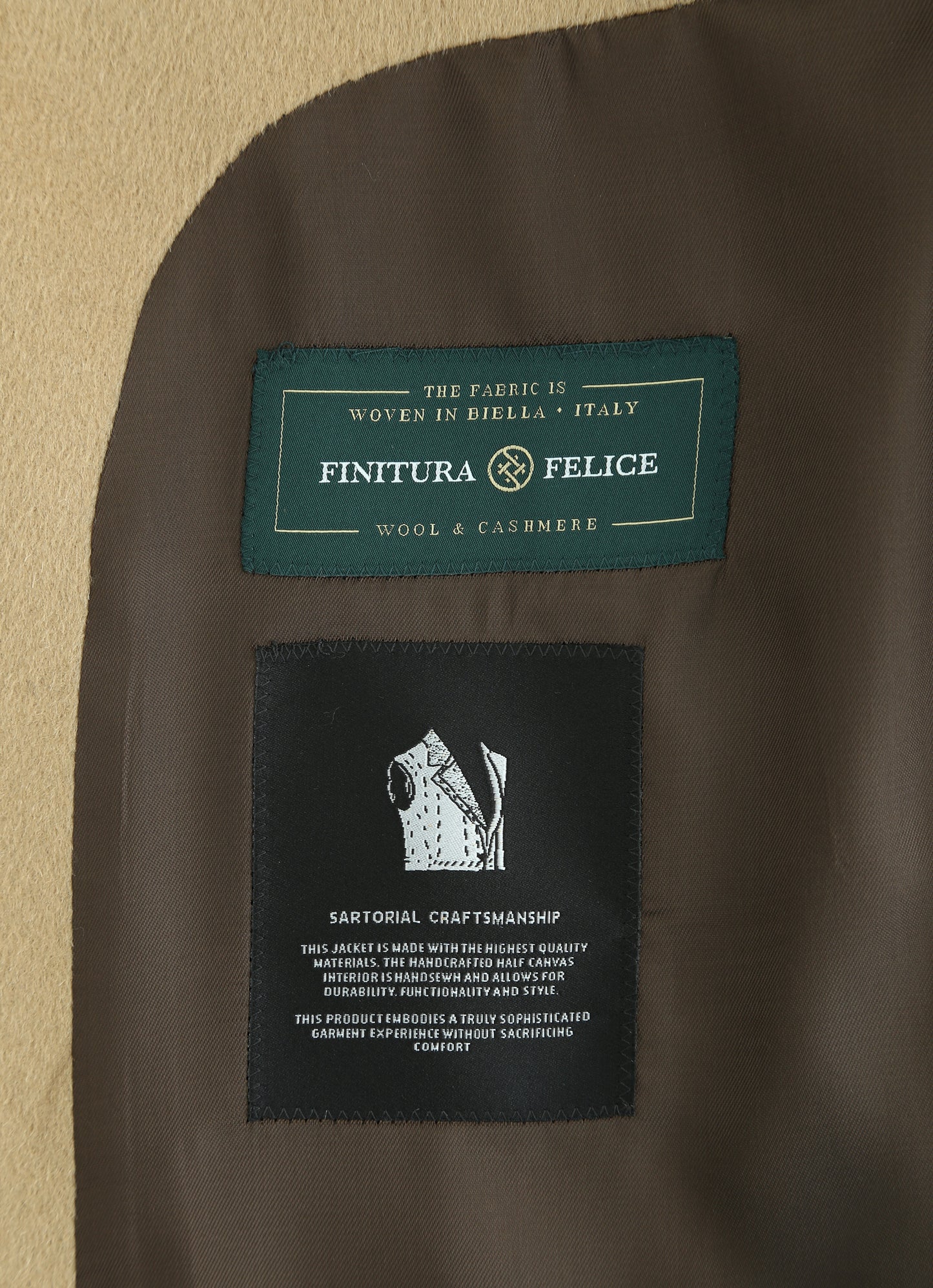 Camel Italian Cashmere Overcoat – Tailored Fit