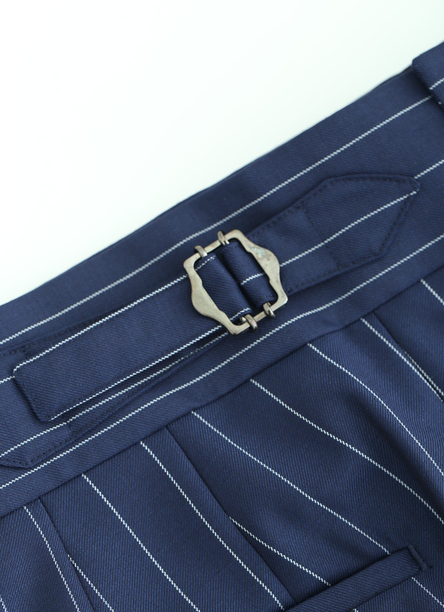 Cerruti DB Peak Lapel Navy Striped Suit %100 Wool