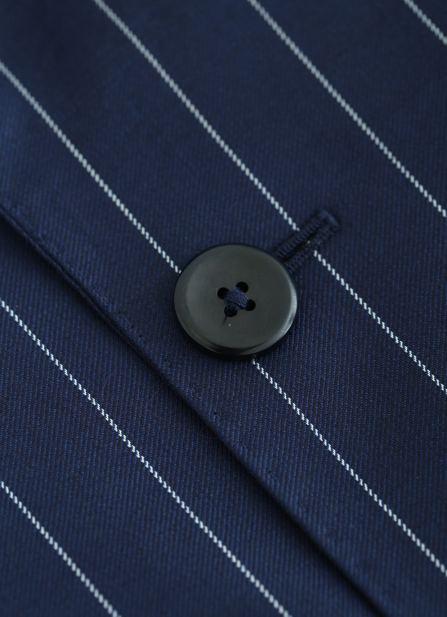 Cerruti DB Peak Lapel Navy Striped Suit %100 Wool