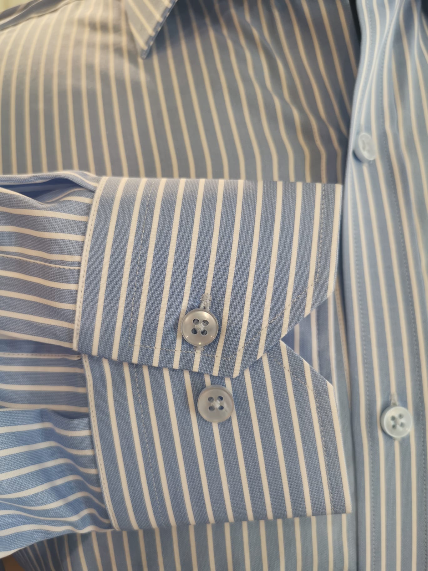 Monti Italian Fabrics Blue Striped Shirt