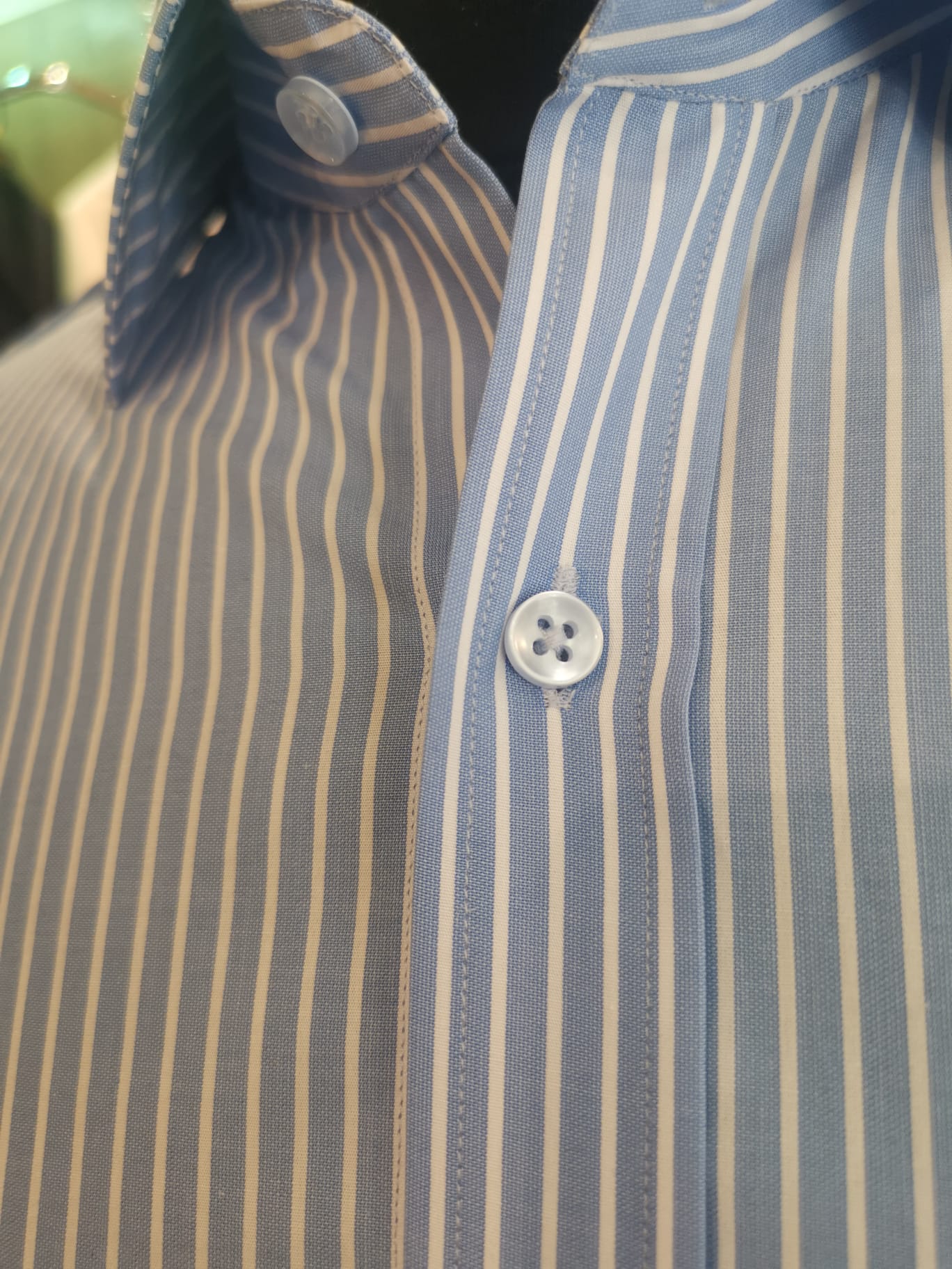Monti Italian Fabrics Blue Striped Shirt
