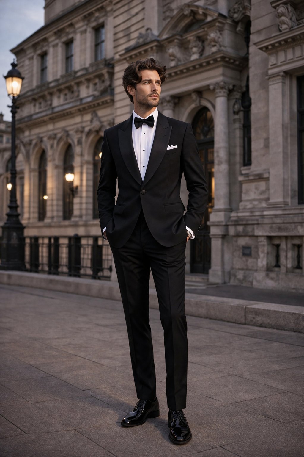 Peak Lapel Black Dinner Suit – 100% Italian Wool Black Tie Suit