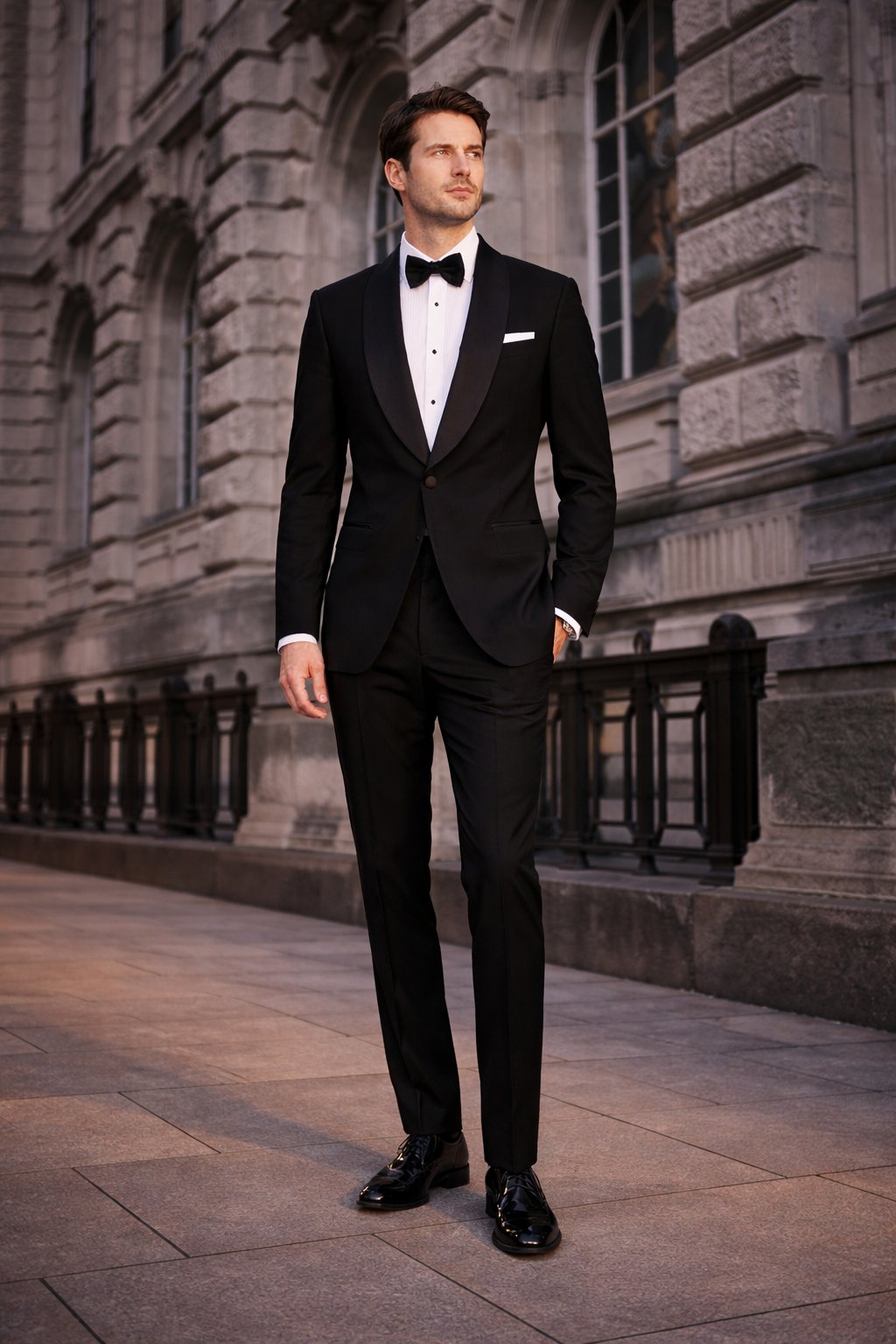 %100 Wool Shawl Lapel Black Dinner Suit - Wedding Suit
