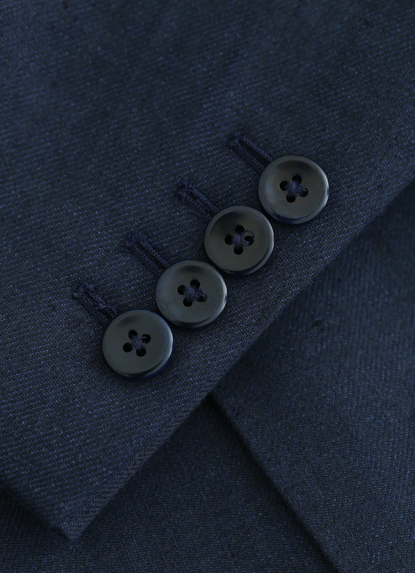 Napoli Peak Lapel Navy Linen Blazer