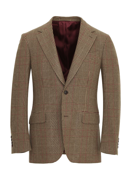 Ermenegildo Zegna Brown Check Cashmere Blazer