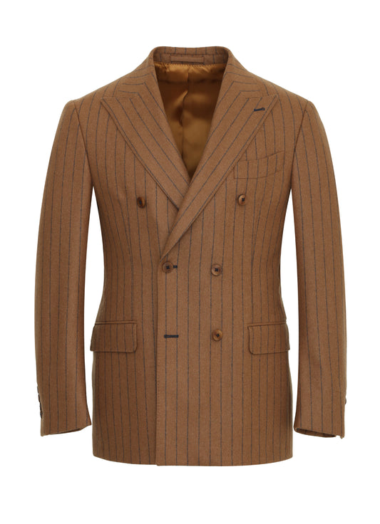 Ermenegildo Zegna DB Brown Striped Cashmere Blazer