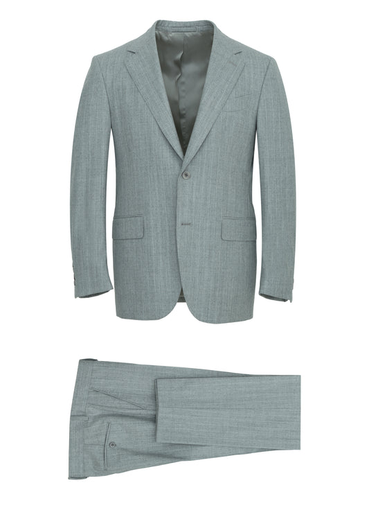 Cerruti Light Grey Flannel %100 Wool Suit