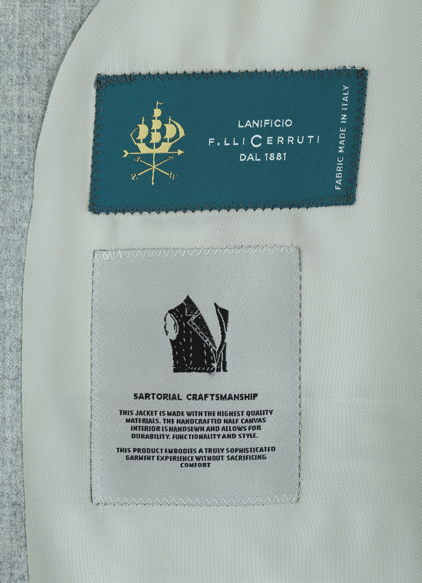 Cerruti Light Grey Flannel %100 Wool Suit