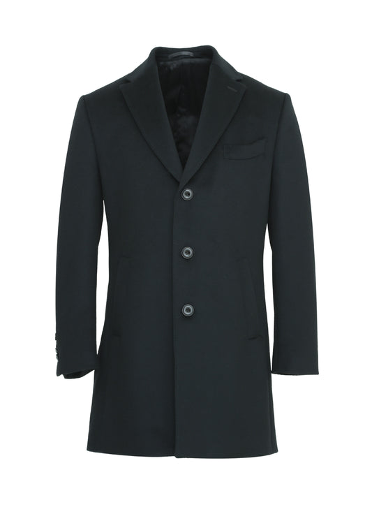 Tolave Siena 04 - Black Italian Cashmere Overcoat