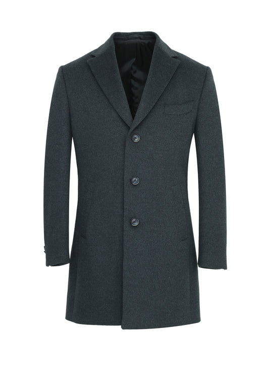 Charcoal Italian Cashmere Overcoat - Tolave Siena 02
