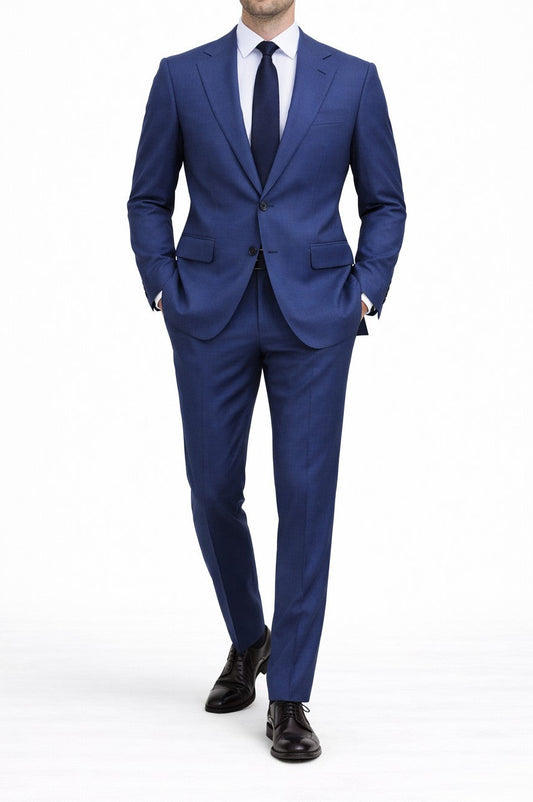 Birds Eyes Navy Suit Bespoke tailoring 
