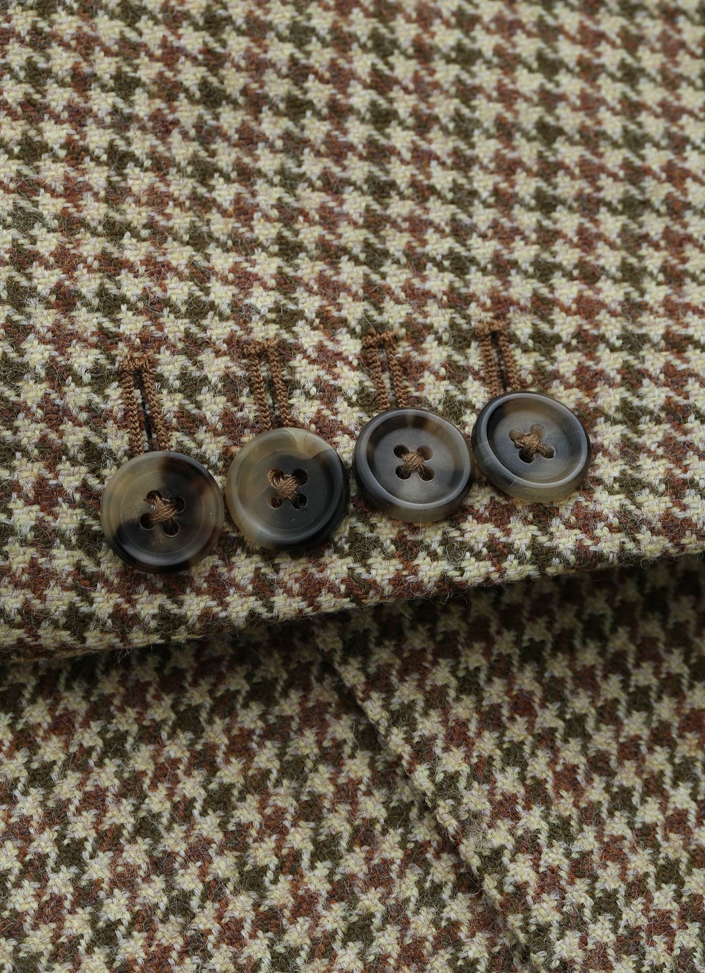 Brown Houndstooth Tweed Blazer – 100% Italian Wool, Tailored Fit