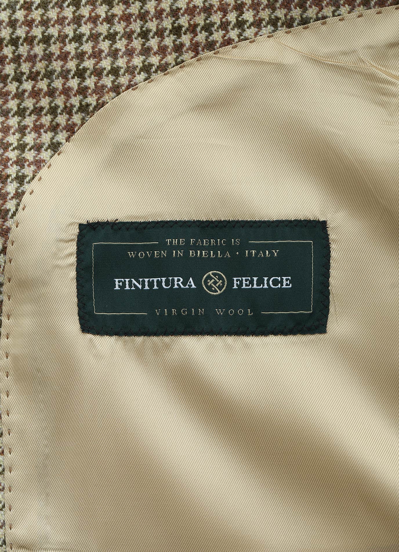 Brown Houndstooth Tweed Blazer – 100% Italian Wool, Tailored Fit