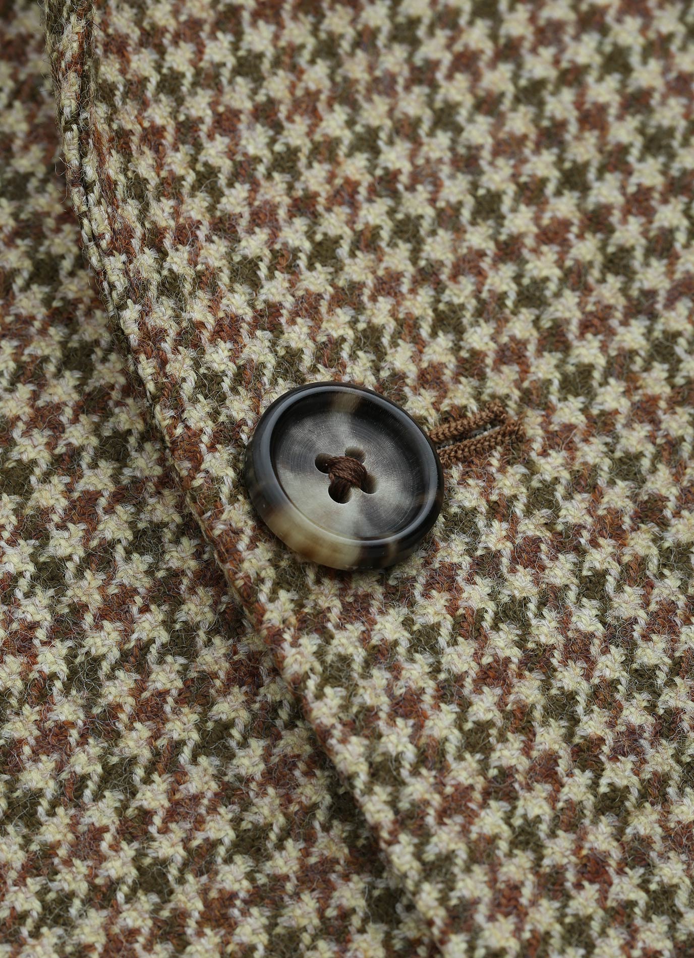 Brown Houndstooth Tweed Blazer – 100% Italian Wool, Tailored Fit