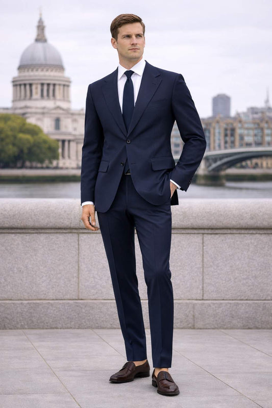 City Dark Navy Suit - Italian Tailored Fit