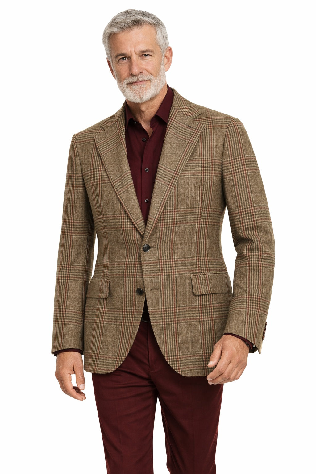 Ermenegildo Zegna Brown Check Cashmere Blazer