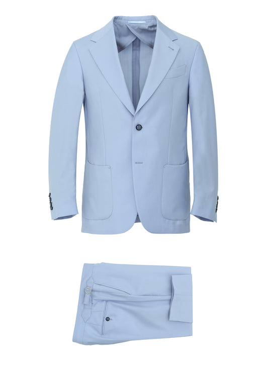 Amalfi Ice Blue Suit – 100% Pure Italian Wool | Tailored Fit