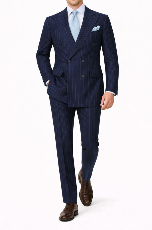 Italian cashmere pinstripe double breasted suit