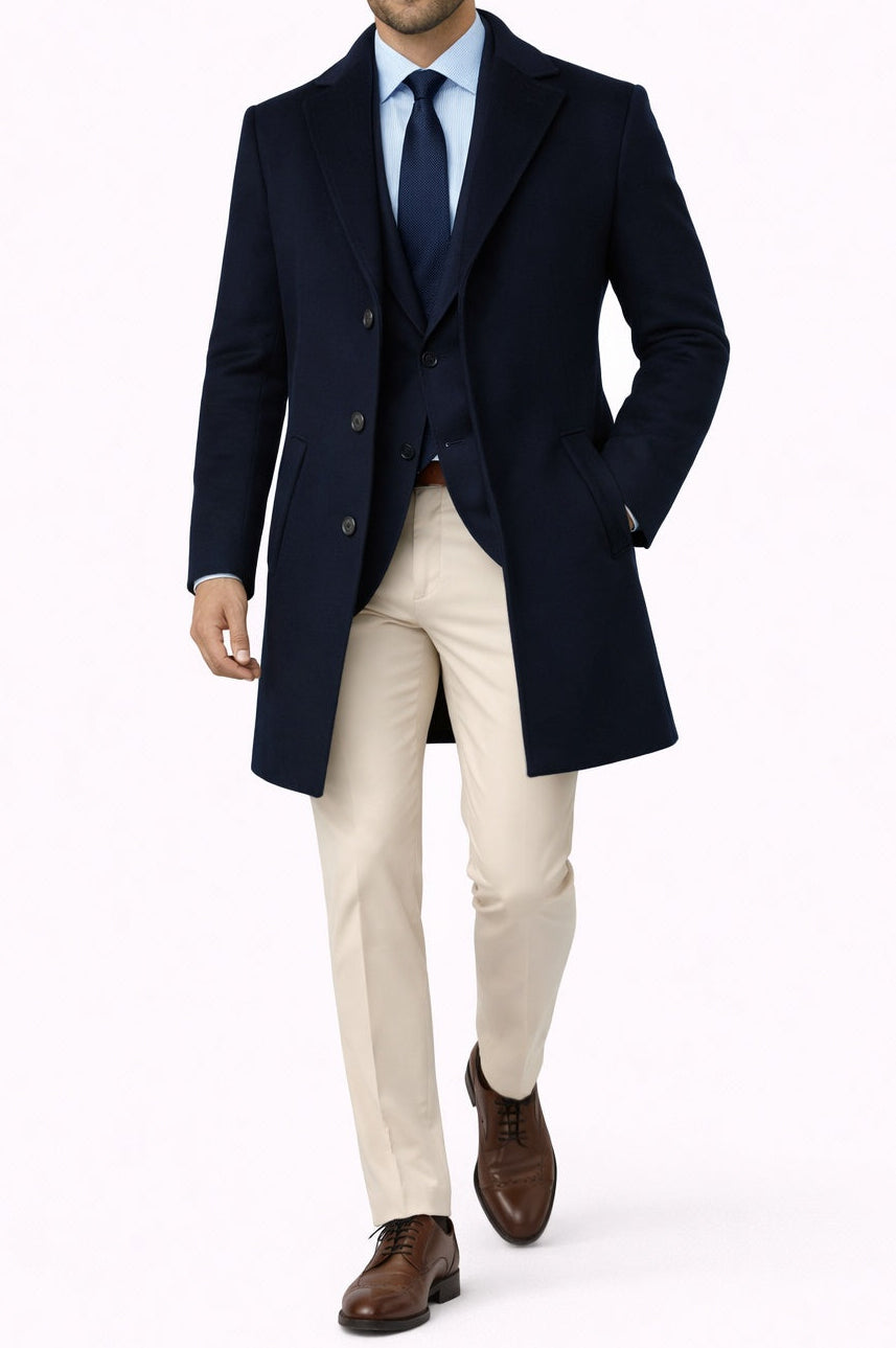 Italian cashmere navy overcoat