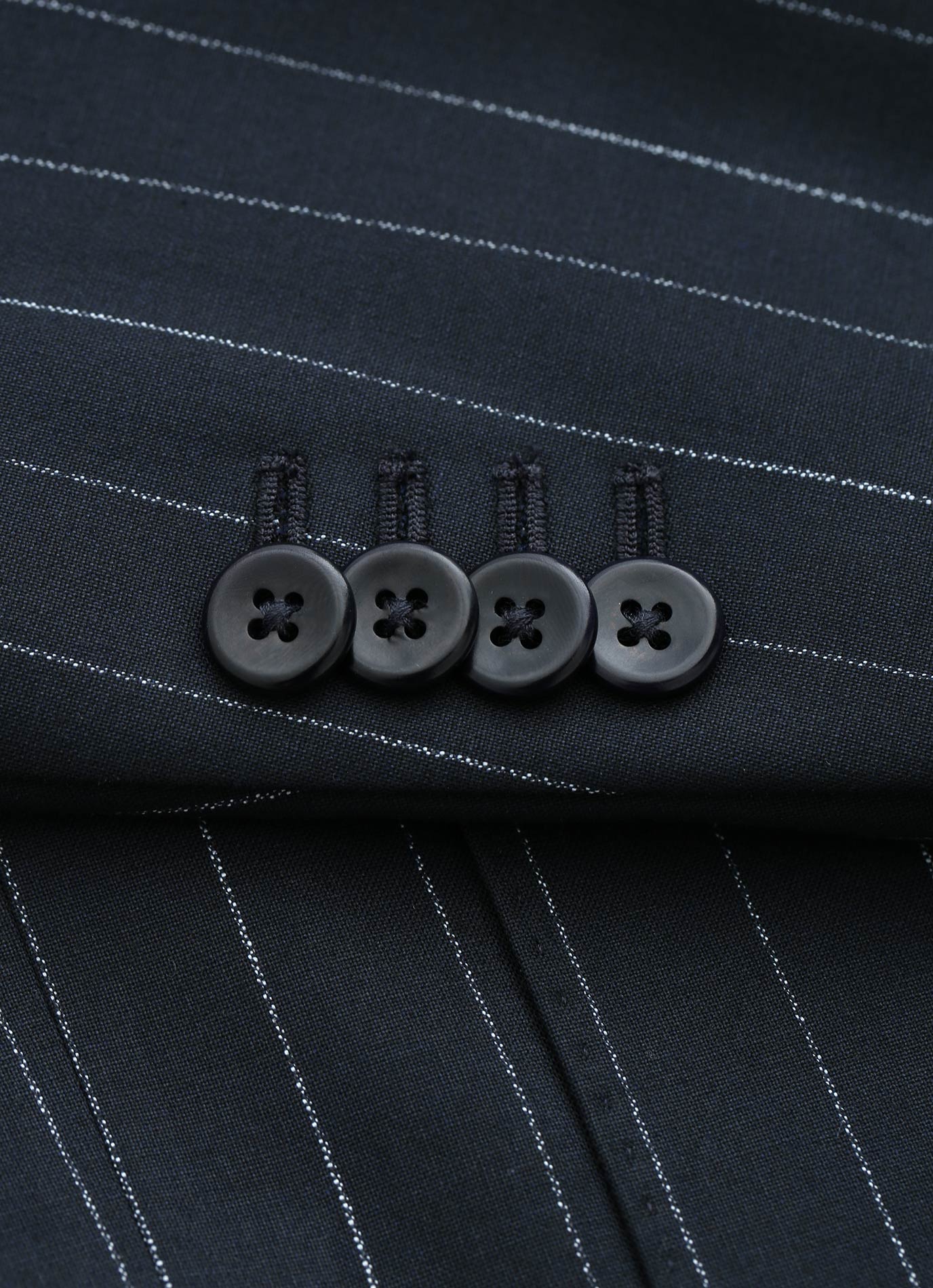 London Dark Navy Pinstripe Double-Breasted Suit – Italian Tailored Fit