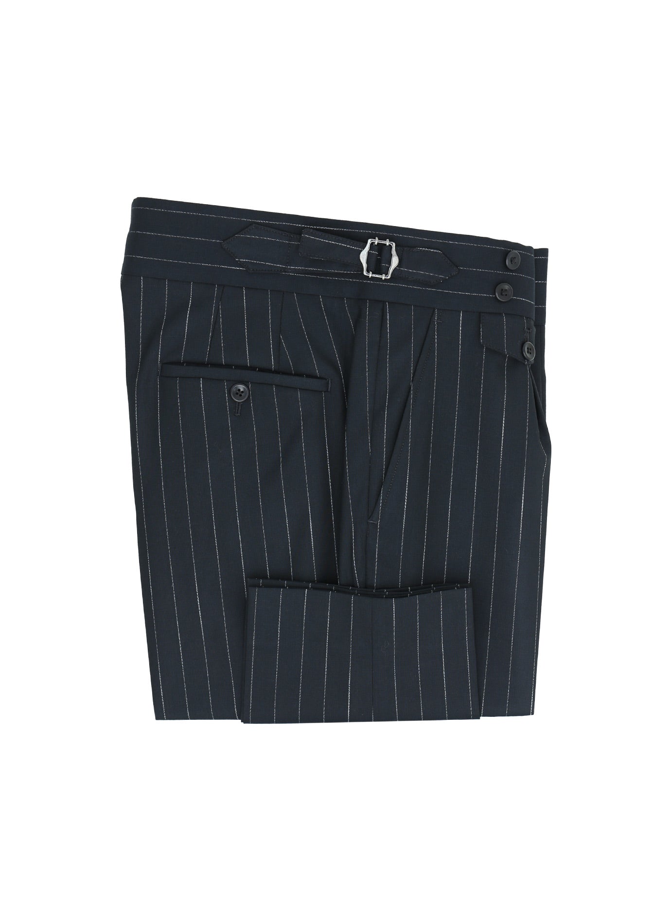 London Dark Navy Pinstripe Double-Breasted Suit – Italian Tailored Fit