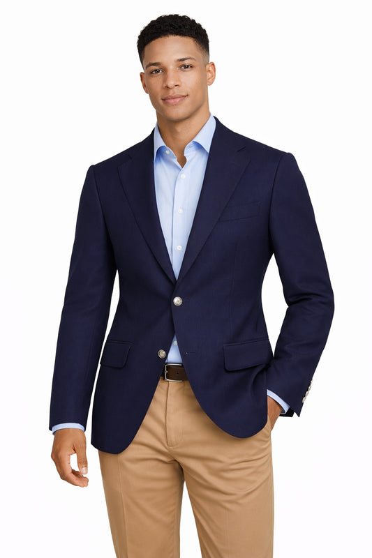 Reda Navy %100 Wool Blazer