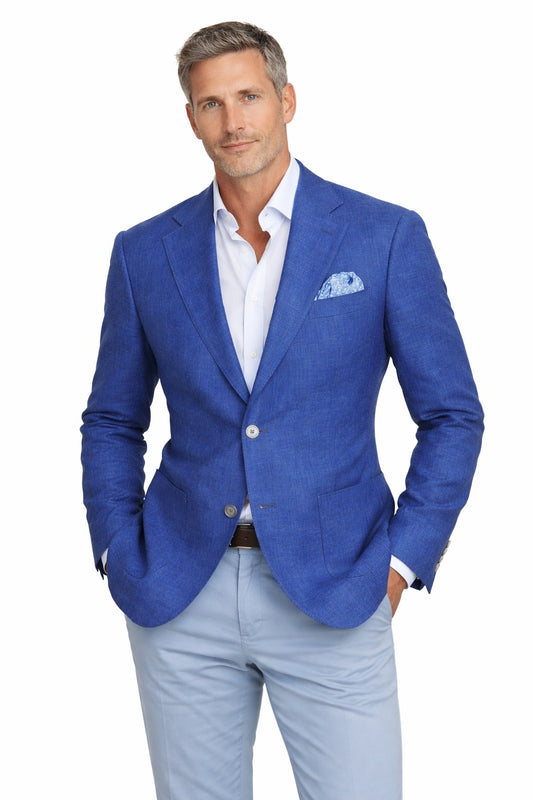 Solbiati Italian Linen Sax Blue Blazer