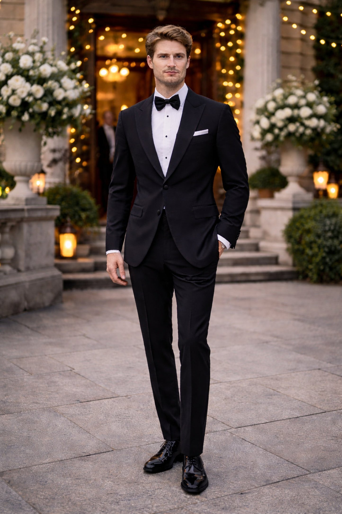 City  Peak Lapel Dinner Suit Tuxedo - Black tie event