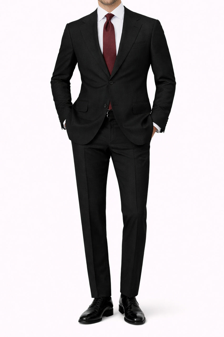 black Italian wool suit made in Italy 