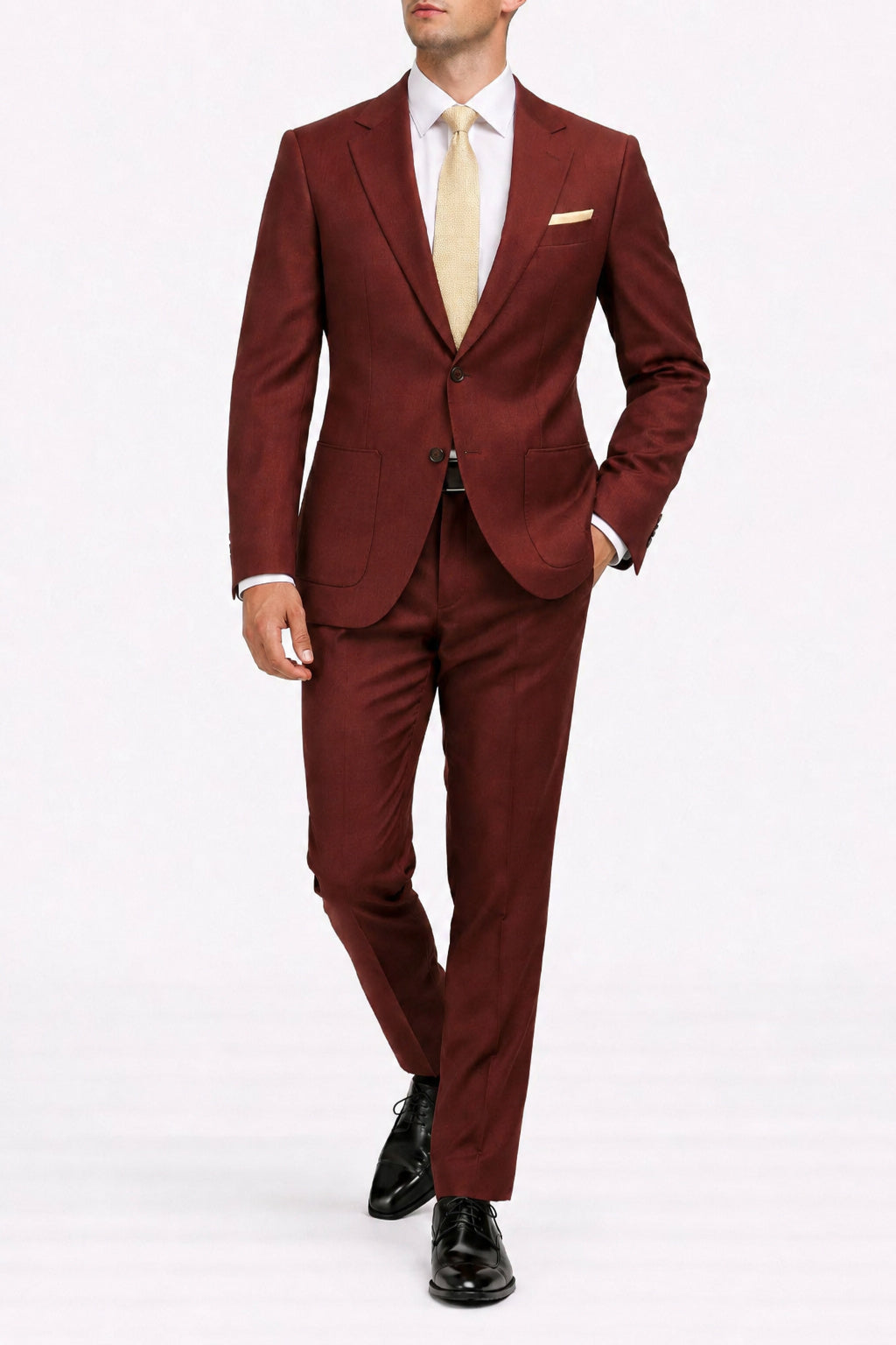 Amalfi Burgundy Suit – 100% Pure Italian Wool | Tailored Fit