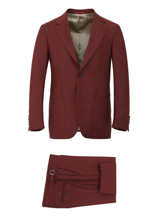 Amalfi Burgundy Suit – 100% Pure Italian Wool | Tailored Fit