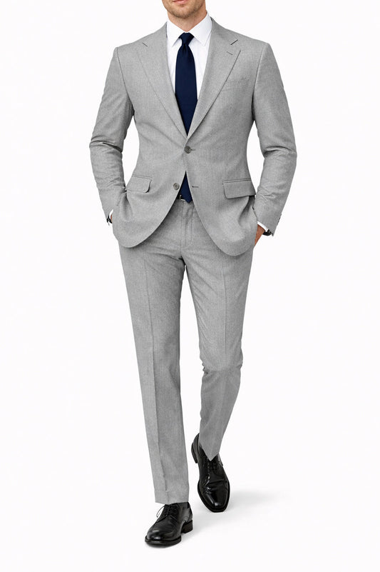 cerruti light grey flannel wool suit