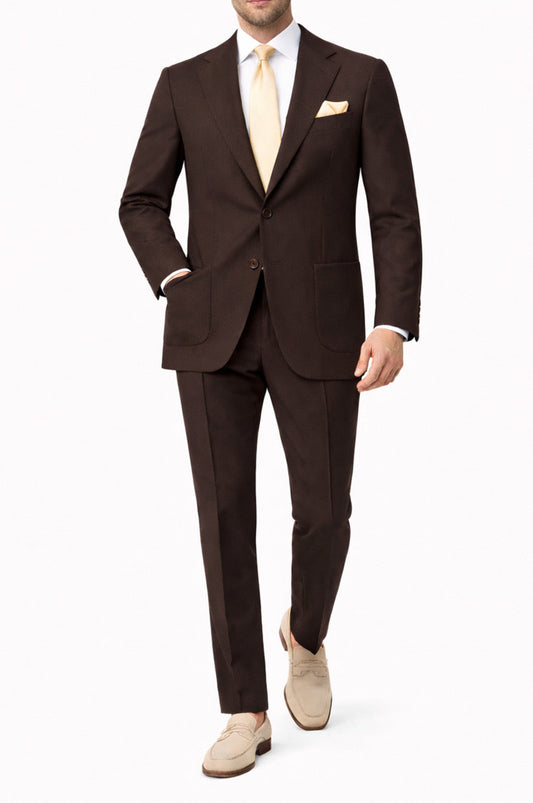dark brown wool suit italian fit