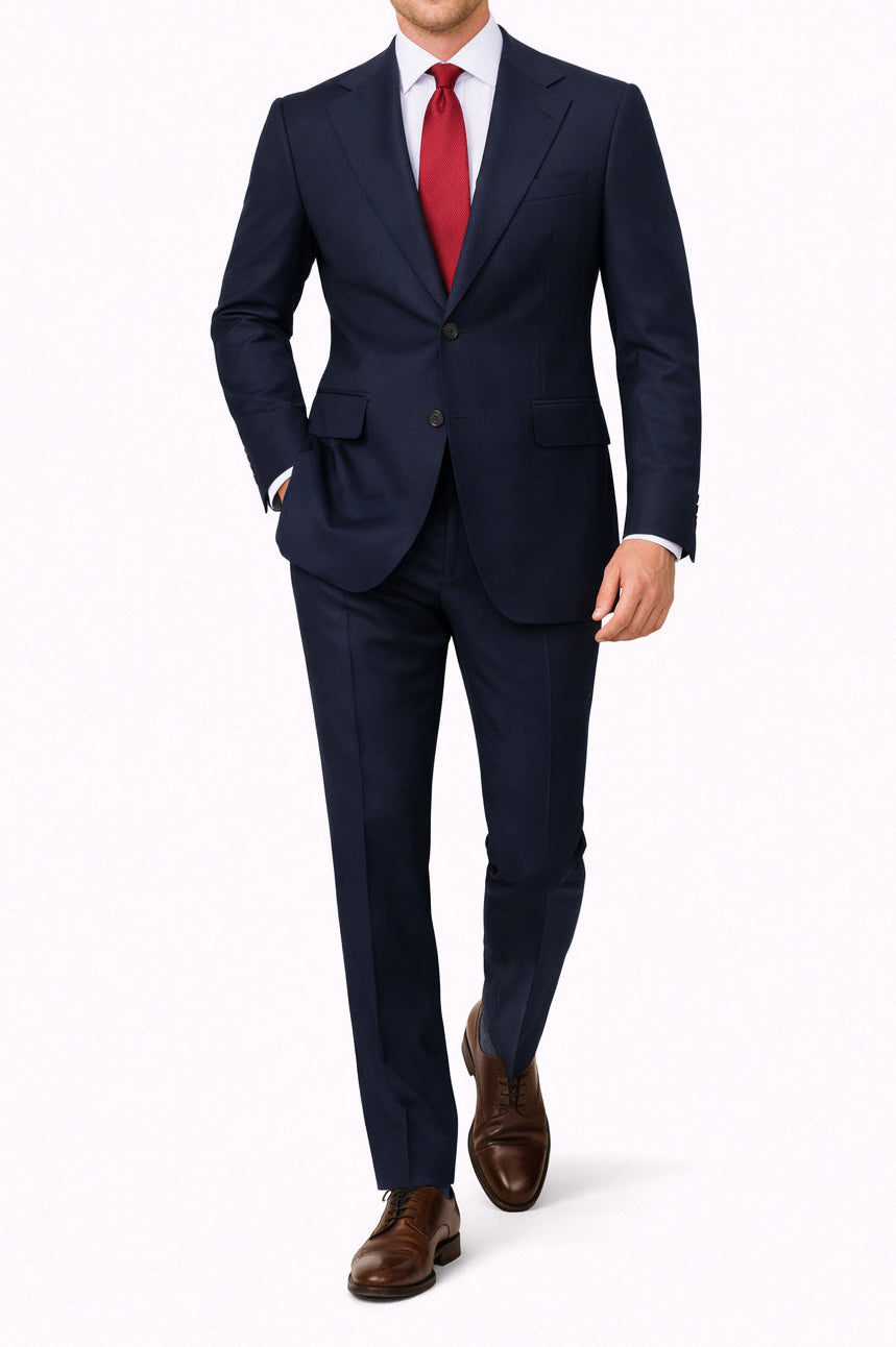 dark navy wool suit made in italy