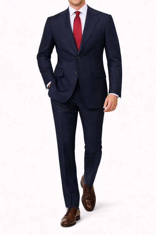 dark navy wool suit made in italy