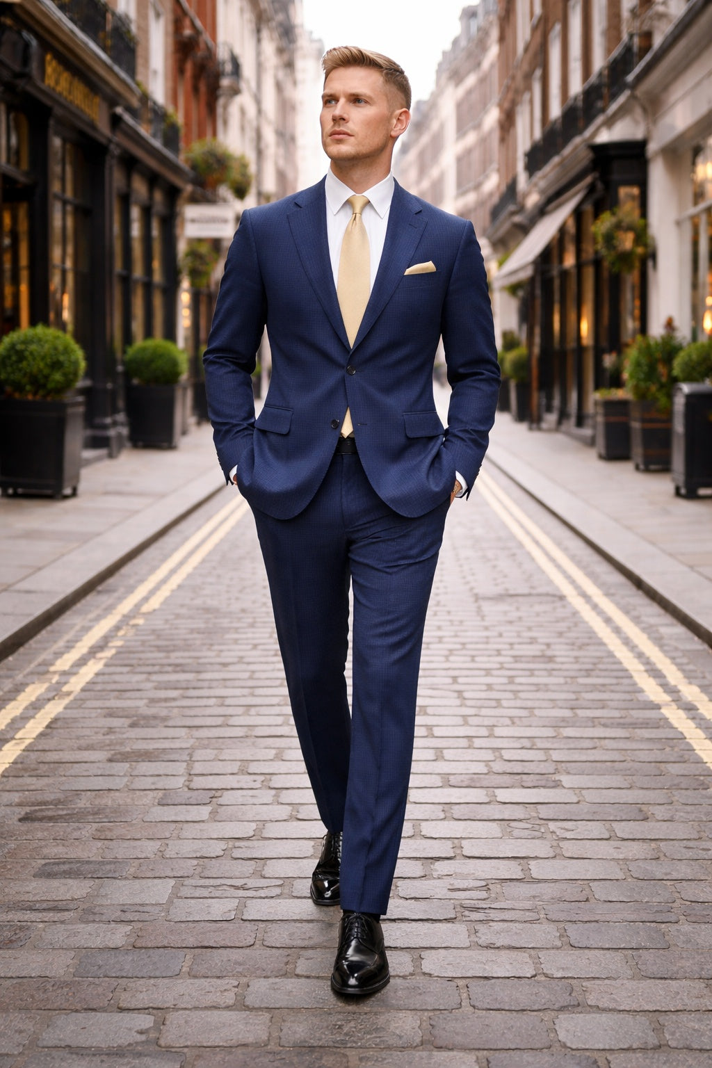 Lecco Cashmere Navy Suit – Italian Fabric | Tailored Fit