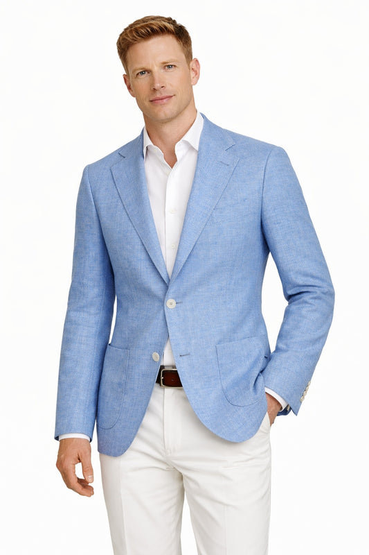 Ibiza - Light Blue Italian Linen Blazer